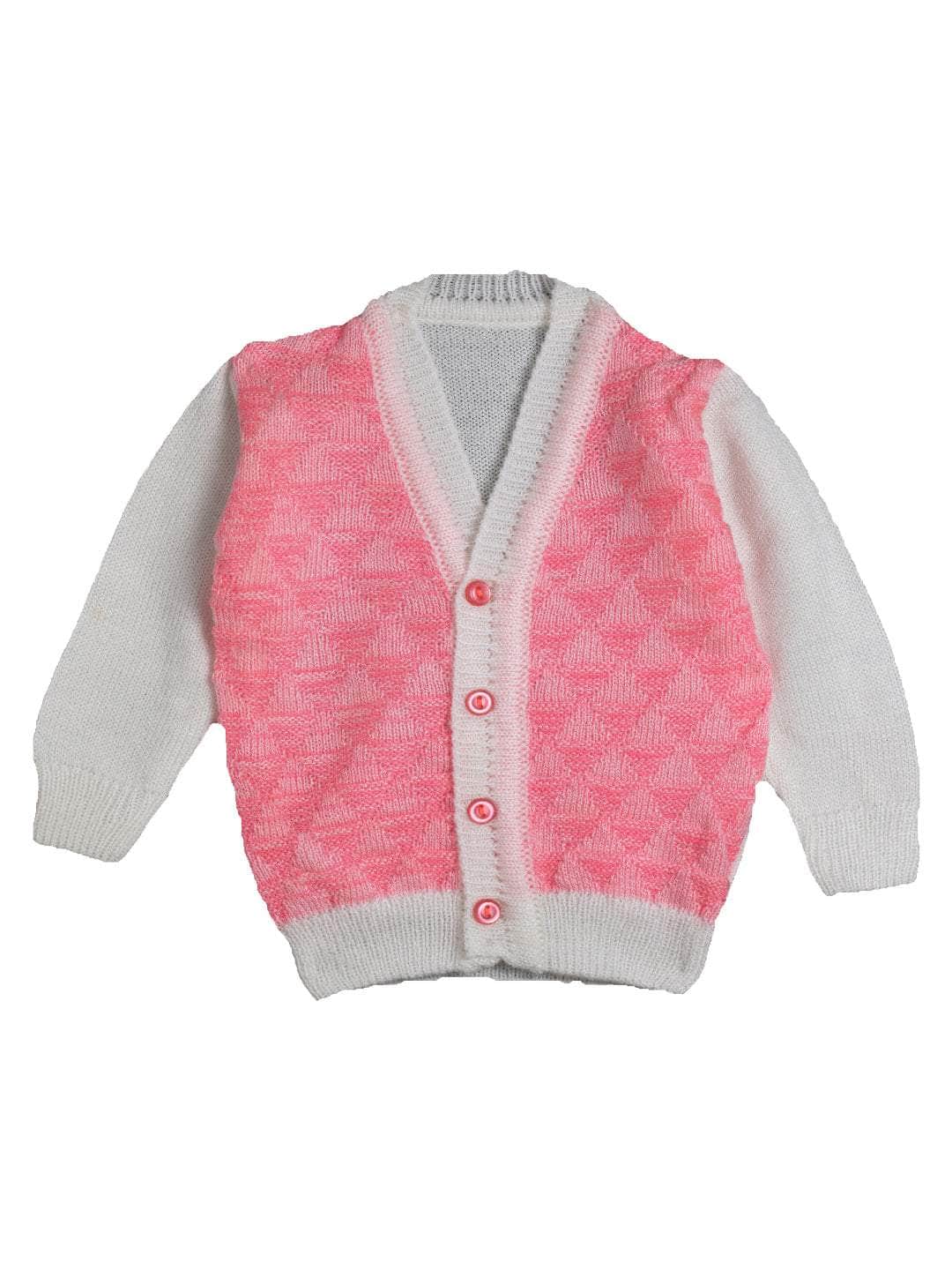 Little Angels Little Angels Sweater Set Baby Wool Full Sleeves V-Neck Textured Triangle Blue & White 3-Piece Set Sweater Sets Snow Cone Snugglewear Set