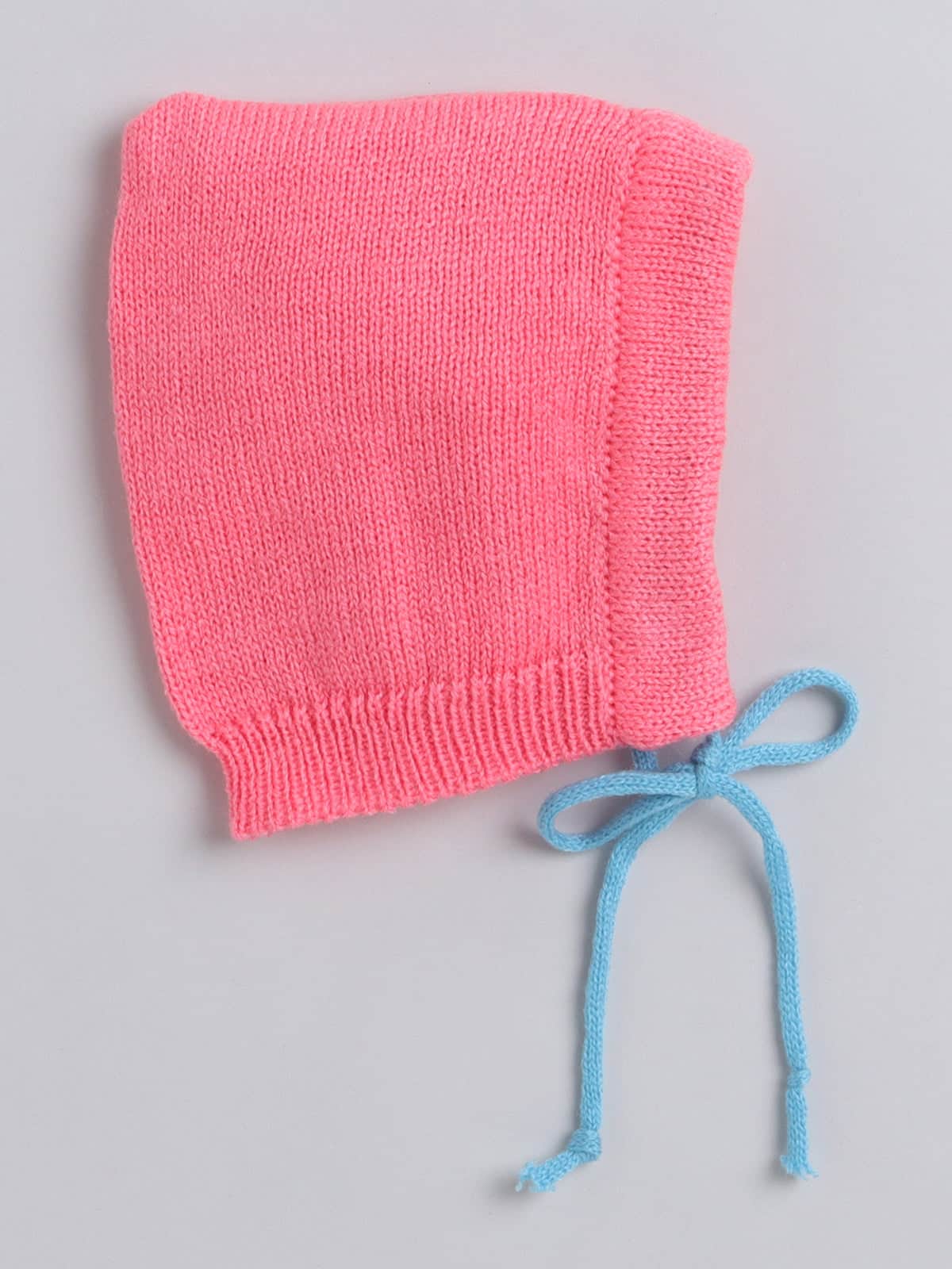 Little Angels Little Angels Sweater Set Baby Wool Full Sleeves V-Neck Textured Triangle Blue & White 3-Piece Set Sweater Sets Snow Cone Snugglewear Set