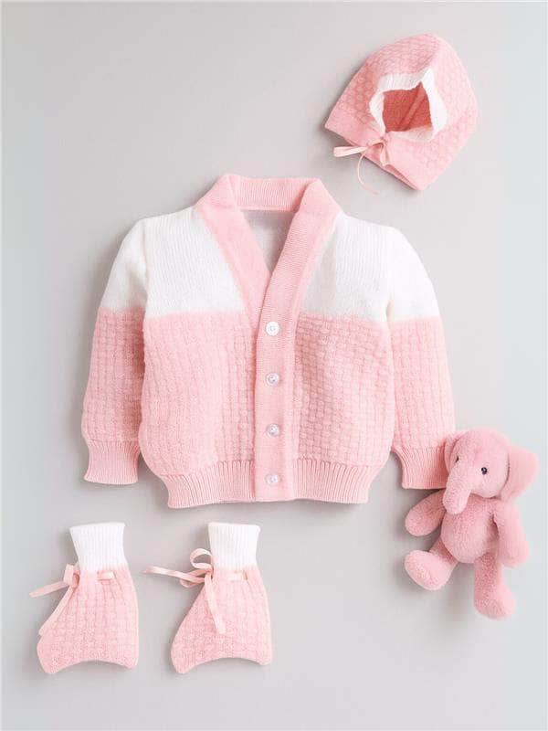 Little Angels Snuggle & Shine Baby Sweater Outfit Sweater Sets Snuggle & Shine Baby Sweater Outfit 0-3 M / Pink / Baby Wool