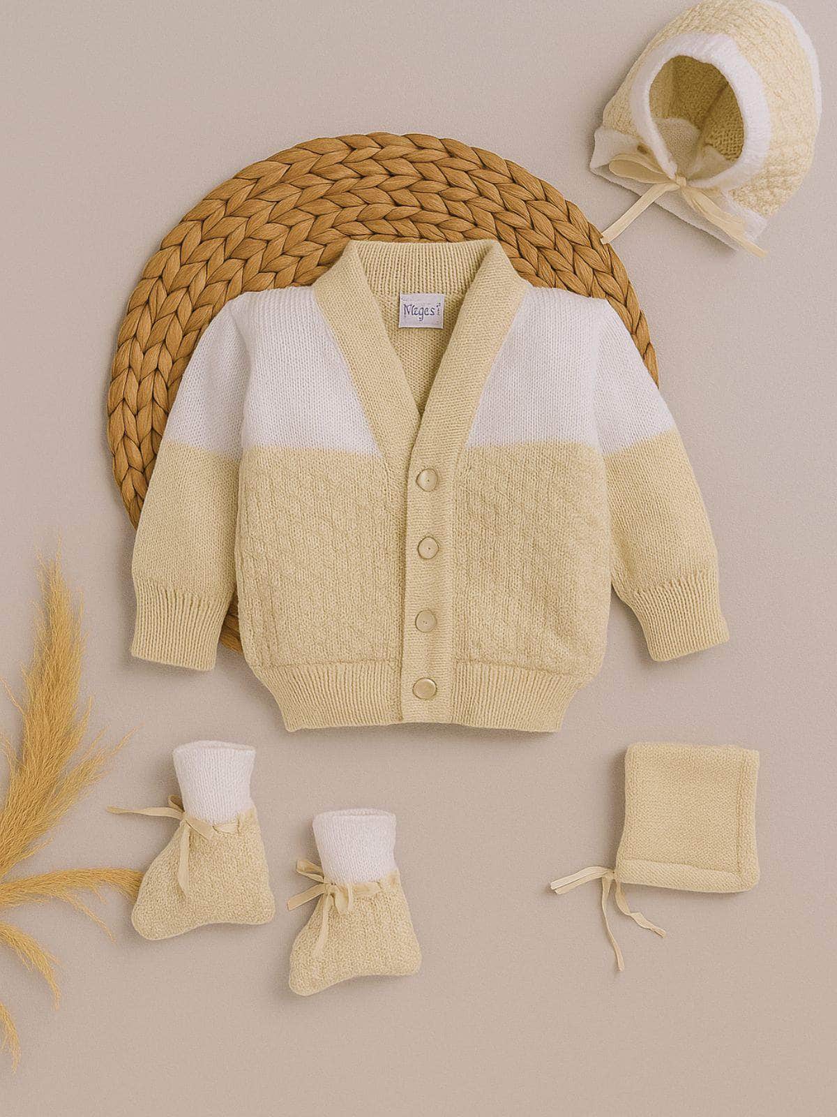 Little Angels Snuggle & Shine Baby Sweater Outfit Sweater Sets Snuggle & Shine Baby Sweater Outfit cream / 0-3 M / Baby Wool
