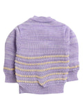 Little Angels Little Angels Sweater Set Baby Wool Full Sleeves V-Neck Striped in a Pearl Pattern Neon Pink 3-Piece Set Sweater Sets Snuggle Time Striped Winter Wear