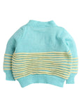 Little Angels Little Angels Sweater Set Baby Wool Full Sleeves V-Neck Bumper Striped Blue & Navy 3-Piece Set Sweater Sets Stripe Hop Cozy Baby Outfit