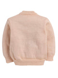 Little Angels Little Angels Sweater Set Baby Wool Full Sleeves V-Neck Bud Striped Peach 3-Piece Set Sweater Sets Stripe Parade Baby Sweater Set