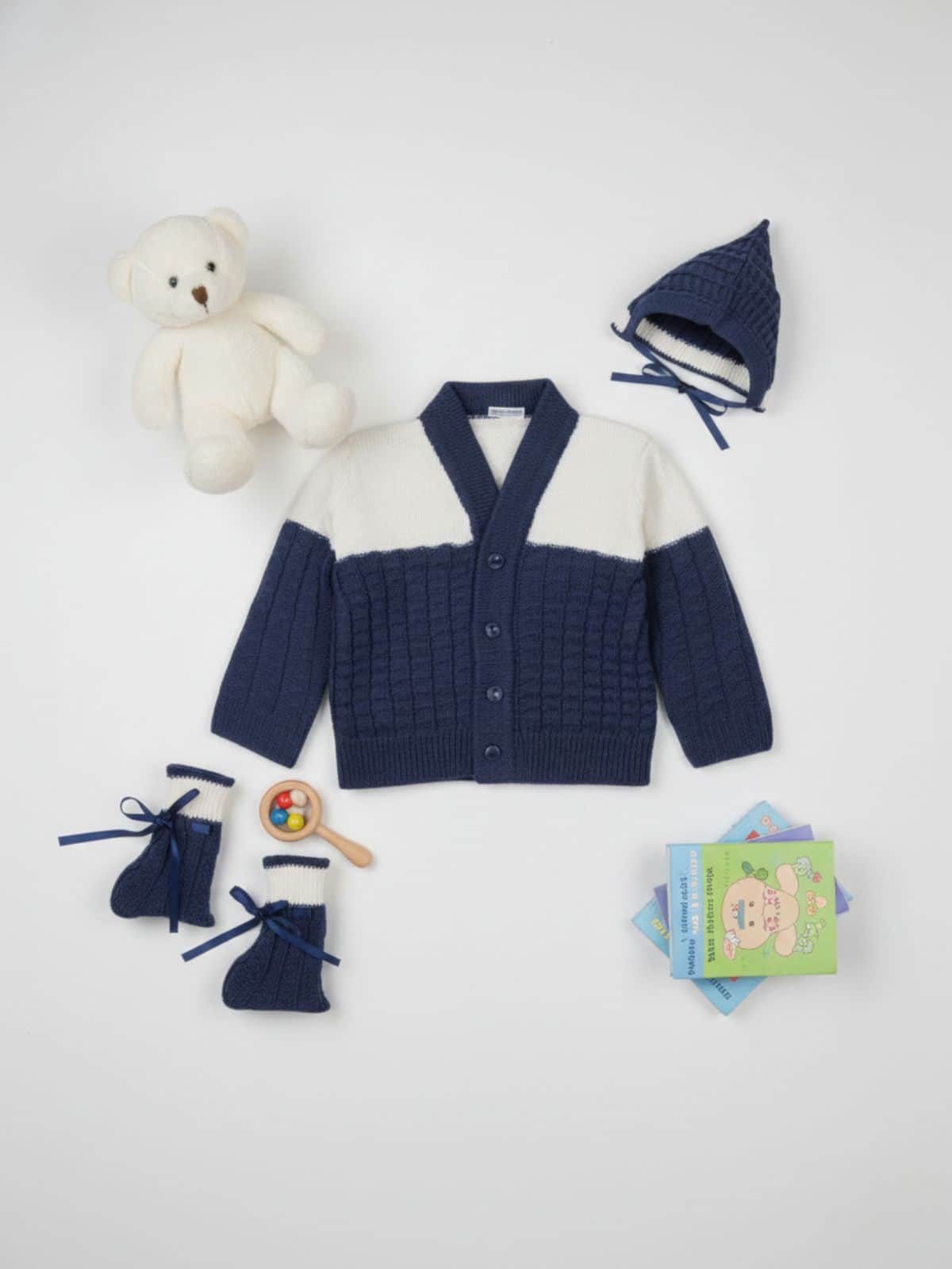 Little Angels Sunshine Snuggle Knit Set Sweater Sets Sunshine Snuggle Knit Set 3-6 M / Navy