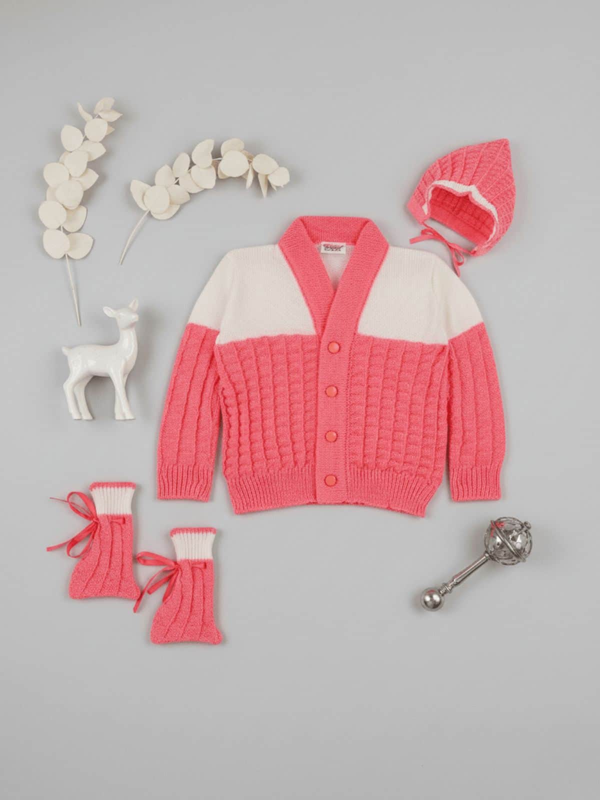 Little Angels Sunshine Snuggle Knit Set Sweater Sets Sunshine Snuggle Knit Set 3-6 M / Neon Pink