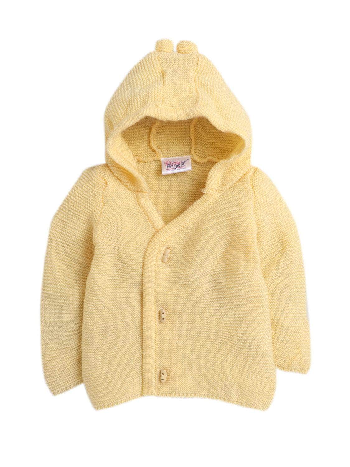 Little Angels Little Angels Sweater Set Baby Wool Full Sleeves V-Neck Striped in a Pearl Pattern Pink 3-Piece Set Sweater Sets Timeless Baby Knit Set 6-12M / Peach / Baby Wool