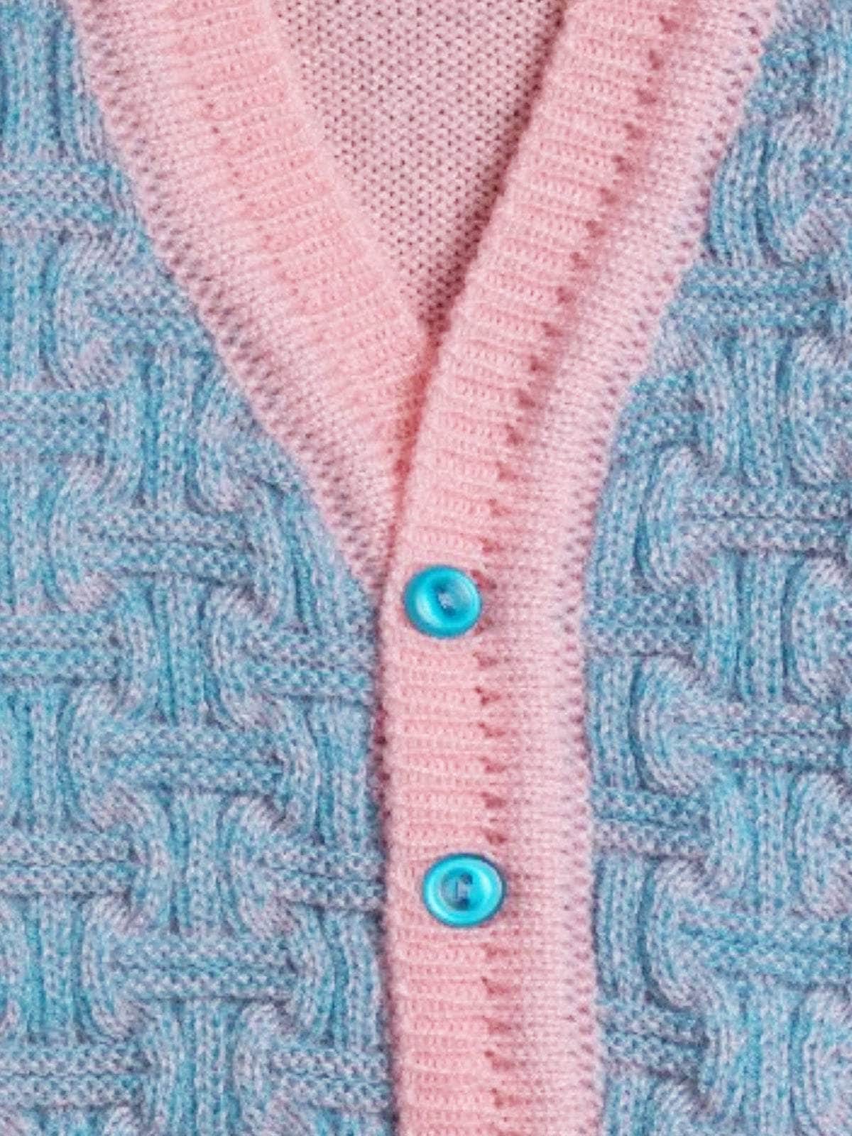 Little Angels Little Angels V-Neck Full Sleeves Full Sleeves Basketweave Cardigan, Tie-Knot Cap and Socks Sweater Sets Timeless Baby Knitted Outfit