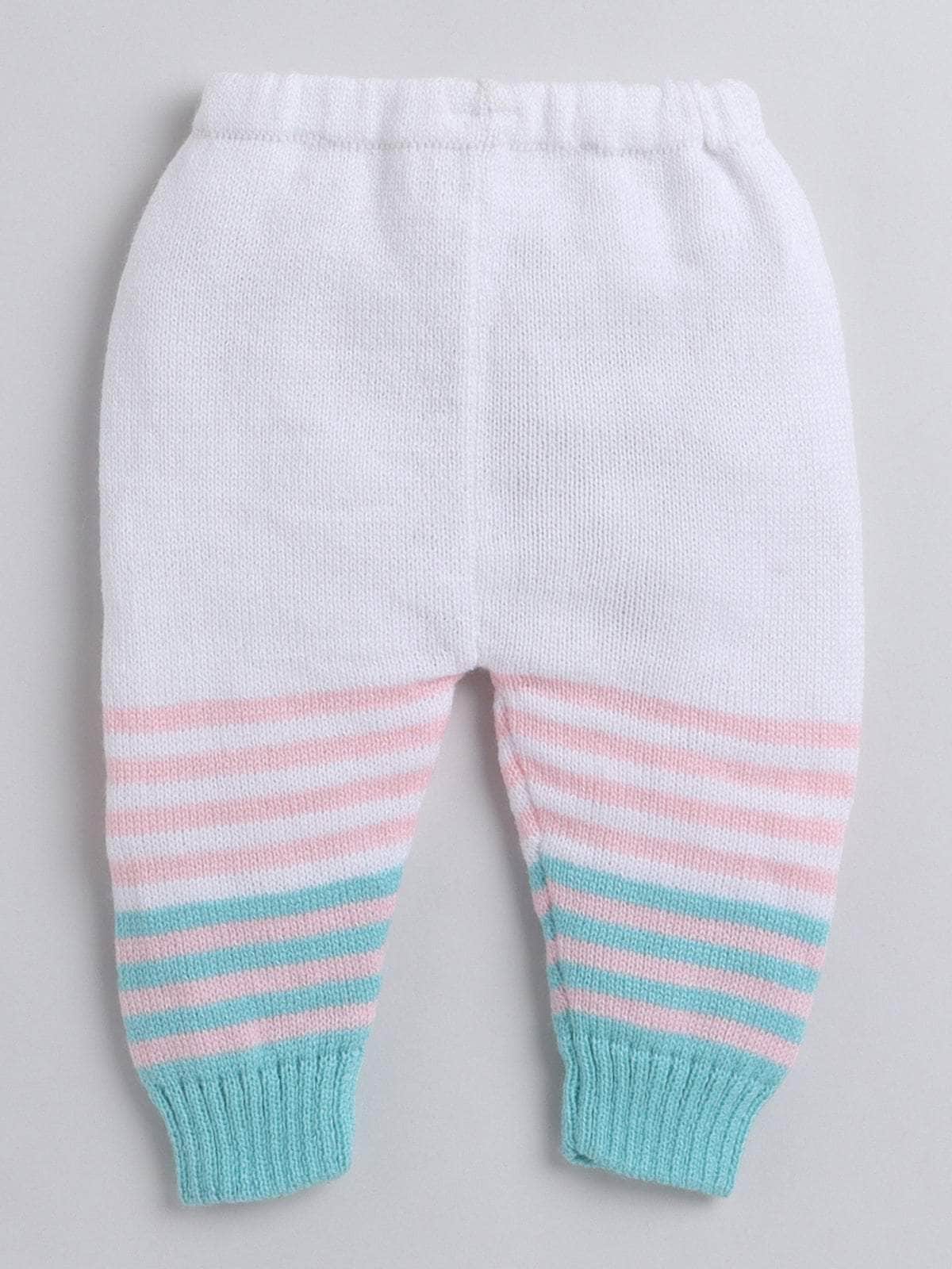 Little Angels Little Angels V-Neck Full Sleeves Striped Royal Blue & Mustard Cardigan, Pants, Cap & Socks Sweater Sets Tiny Sailor Stripes Set