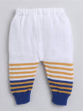 Little Angels Little Angels V-Neck Full Sleeves Striped Royal Blue & Mustard Cardigan, Pants, Cap & Socks Sweater Sets Tiny Sailor Stripes Set