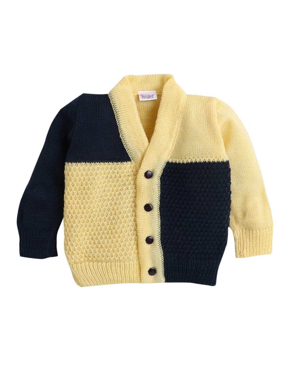Little Angels Little Angels Sweater Set Baby Wool Full Sleeves V-Neck Color-Block Navy & Red 3-Piece Set Sweater Sets Tiny Spark Soft Knit Set