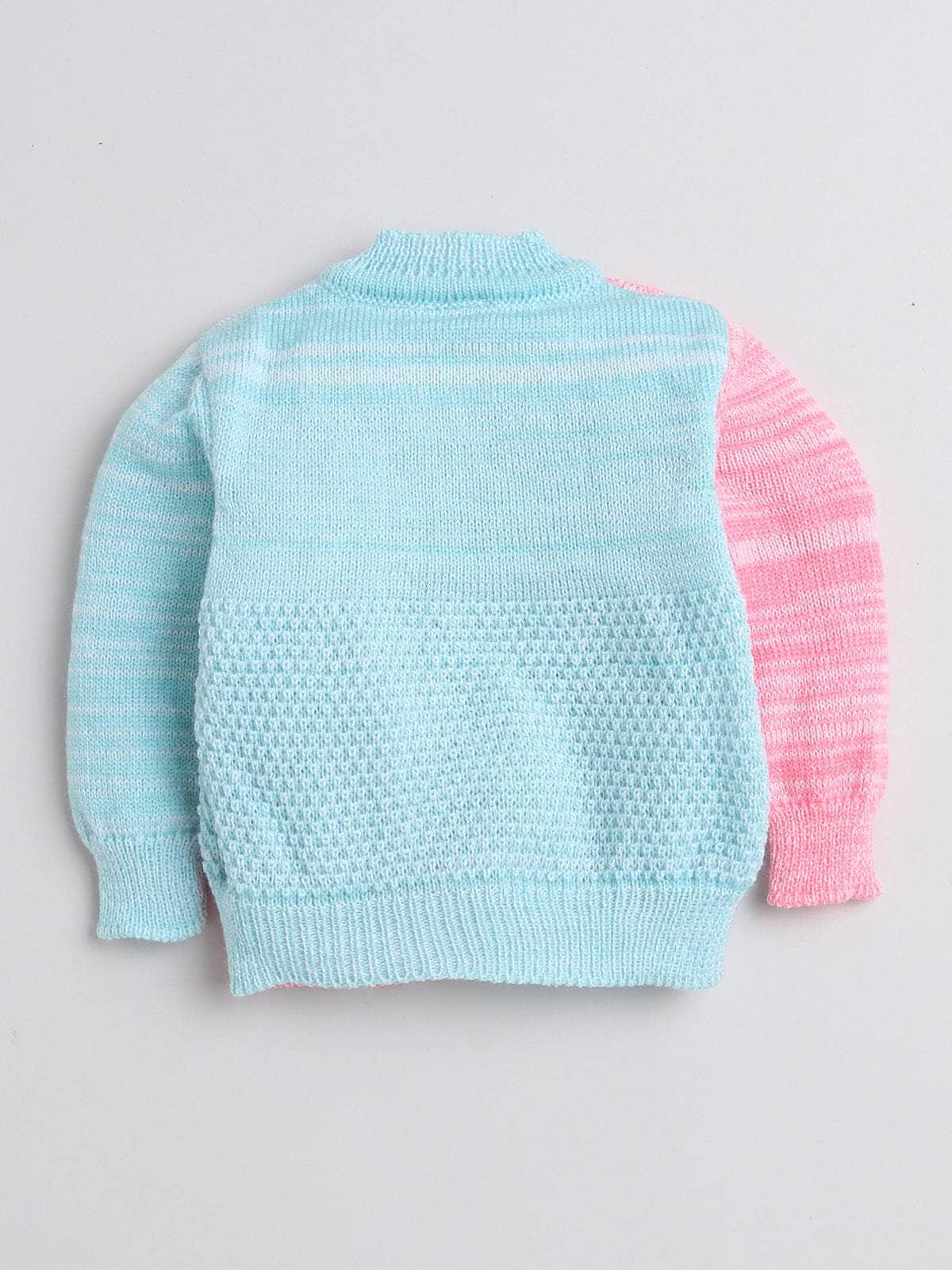 Little Angels Little Angels Sweater Set Baby Wool Full Sleeves V-Neck Color-Block Navy & Red 3-Piece Set Sweater Sets Tiny Spark Soft Knit Set