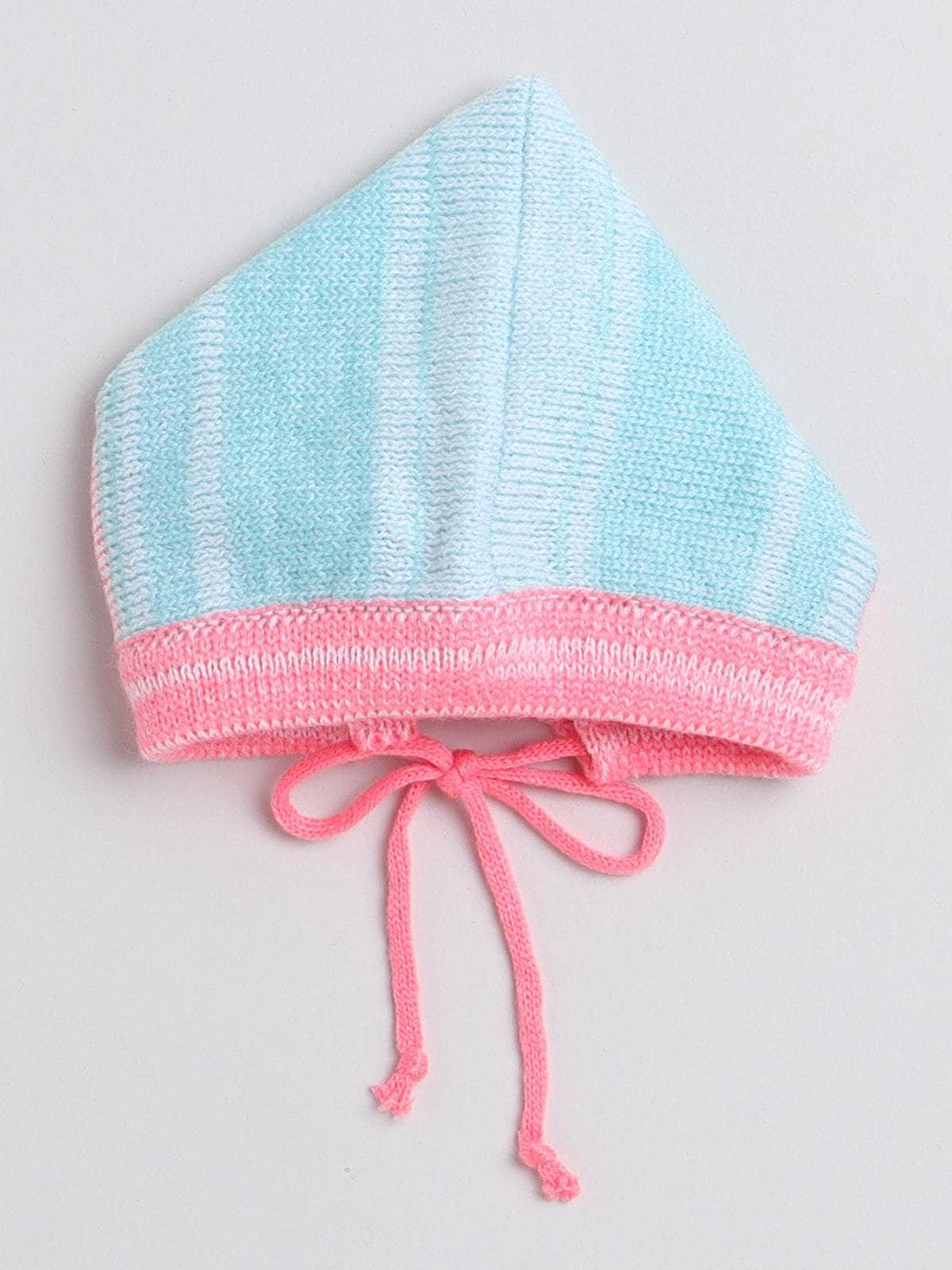 Little Angels Little Angels Sweater Set Baby Wool Full Sleeves V-Neck Color-Block Navy & Red 3-Piece Set Sweater Sets Tiny Spark Soft Knit Set
