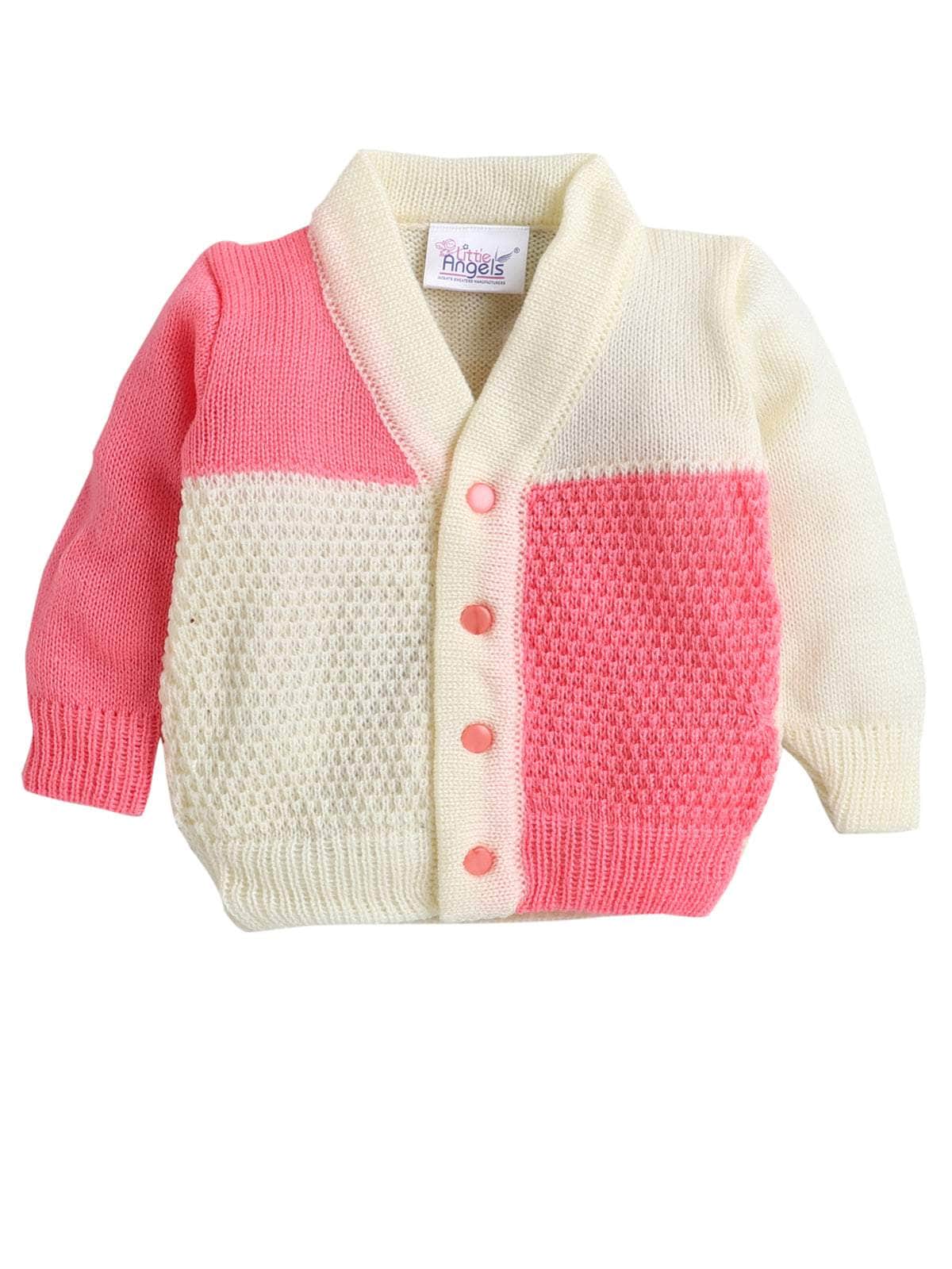 Little Angels Little Angels Sweater Set Baby Wool Full Sleeves V-Neck Color-Block Navy & Red 3-Piece Set Sweater Sets Tiny Spark Soft Knit Set