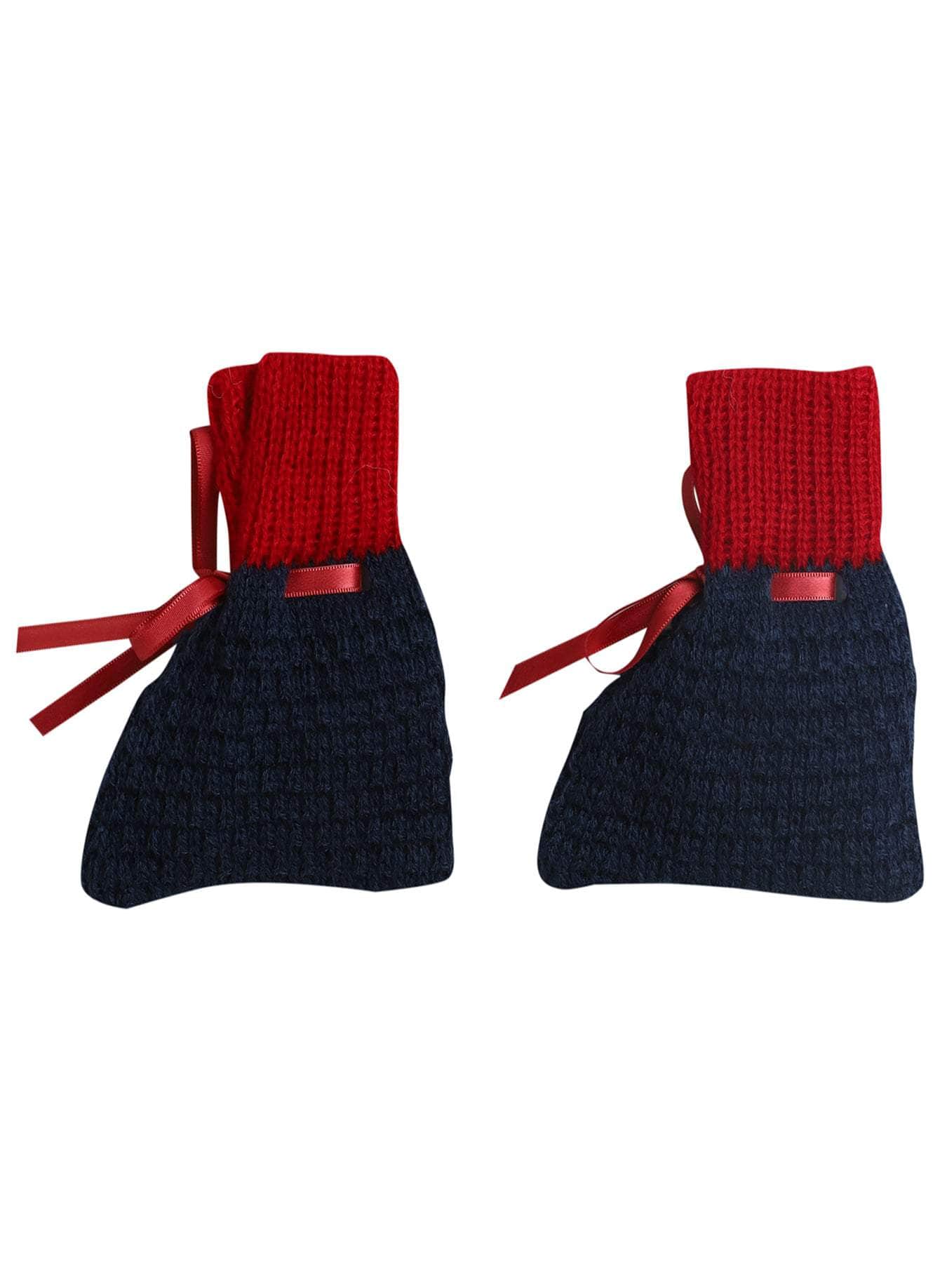 Little Angels Little Angels Sweater Set Baby Wool Full Sleeves V-Neck Color-Block Navy & Red 3-Piece Set Sweater Sets Tiny Spark Soft Knit Set
