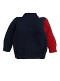 Little Angels Little Angels Sweater Set Baby Wool Full Sleeves V-Neck Color-Block Navy & Red 3-Piece Set Sweater Sets Tiny Spark Soft Knit Set