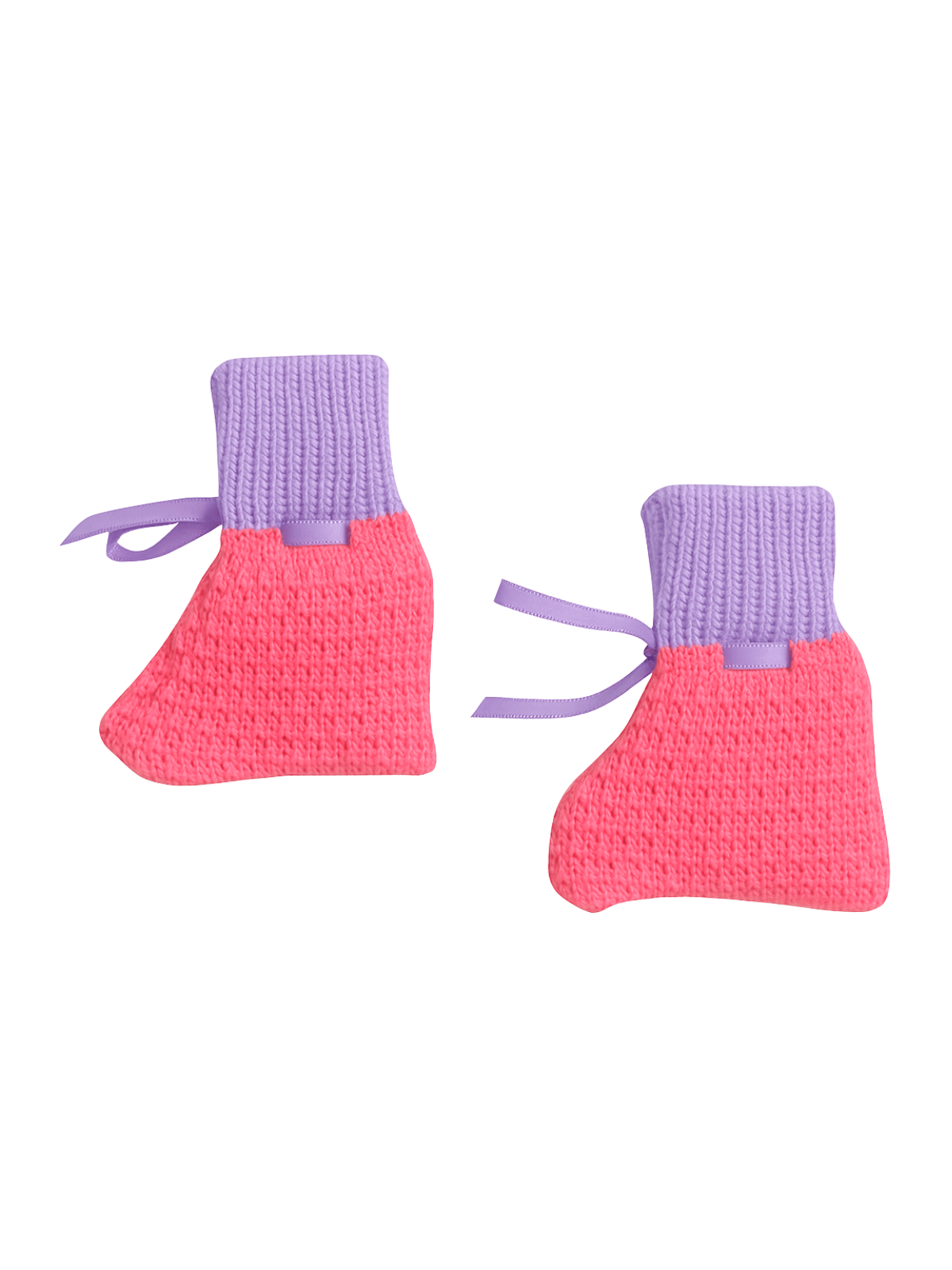 Little Angels Little Angels Sweater Set Baby Wool Full Sleeves V-Neck Color-Block Yellow & Green 3-Piece Set Sweater Sets Tiny Spark Soft Knit Set 6-12 M / Neon Pink & Violet / Soft Wool
