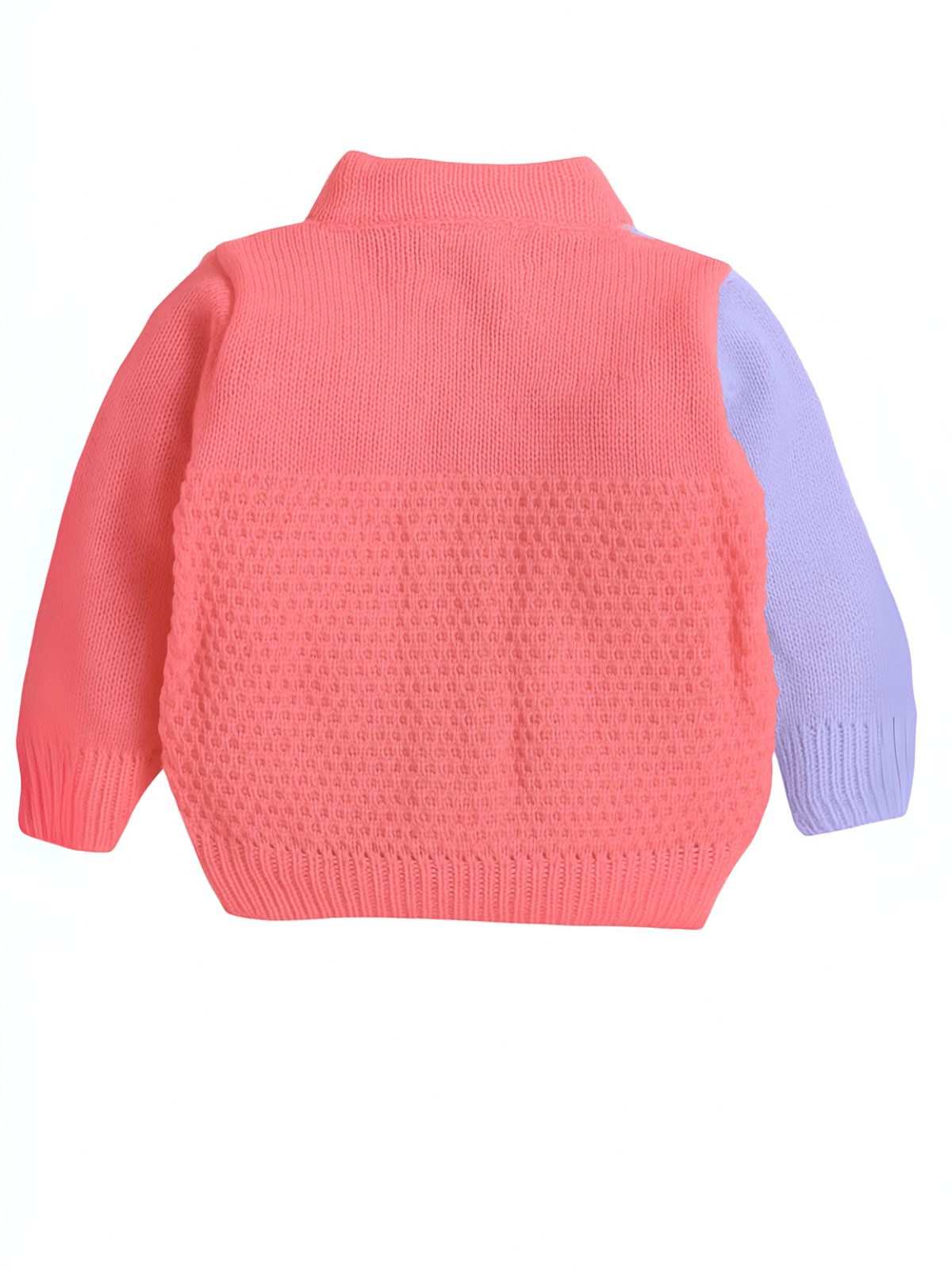 Little Angels Little Angels Sweater Set Baby Wool Full Sleeves V-Neck Color-Block Yellow & Green 3-Piece Set Sweater Sets Tiny Spark Soft Knit Set 6-12 M / Neon Pink & Violet / Soft Wool