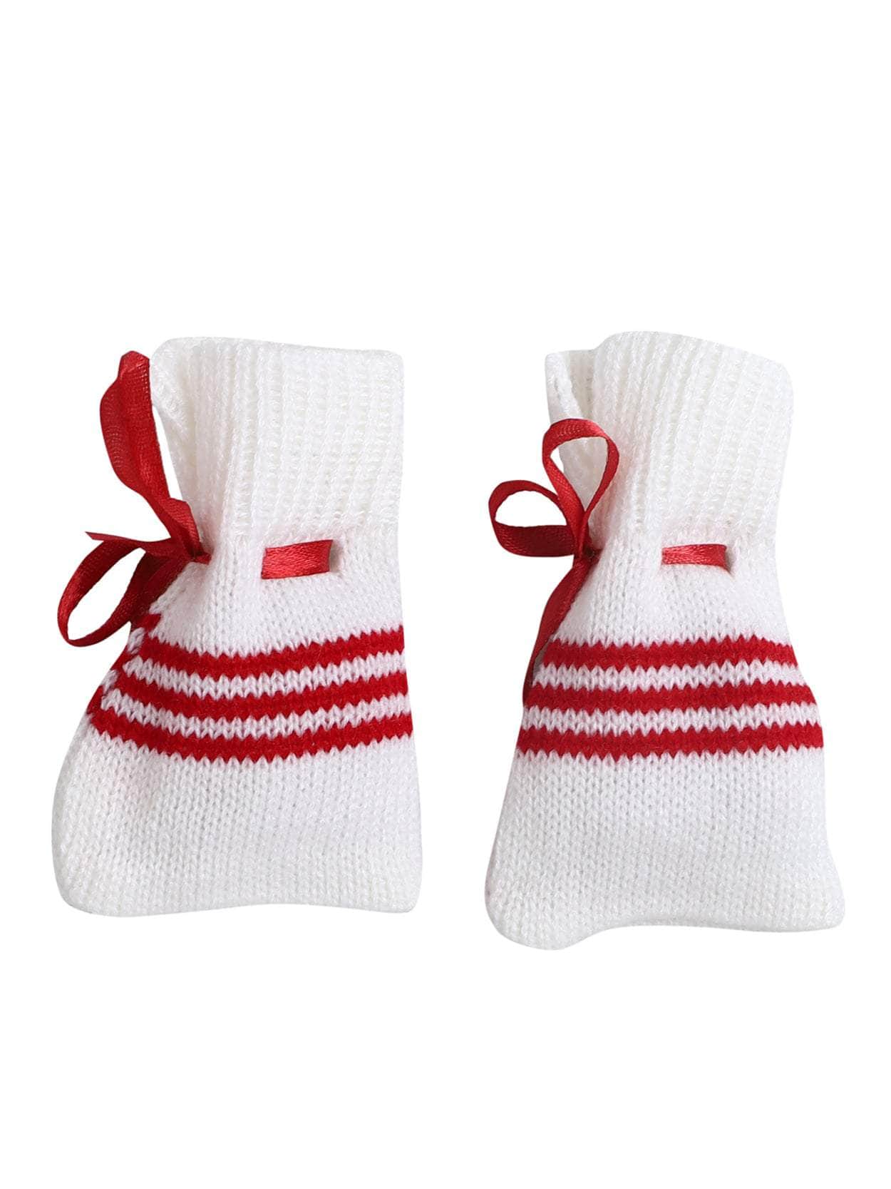 Little Angels Little Angels Sweater Set Baby Wool Full Sleeves V-Neck Fair Isle Knitted Red 3-Piece Set Sweater Sets Tiny Treasures Gems Knit Set