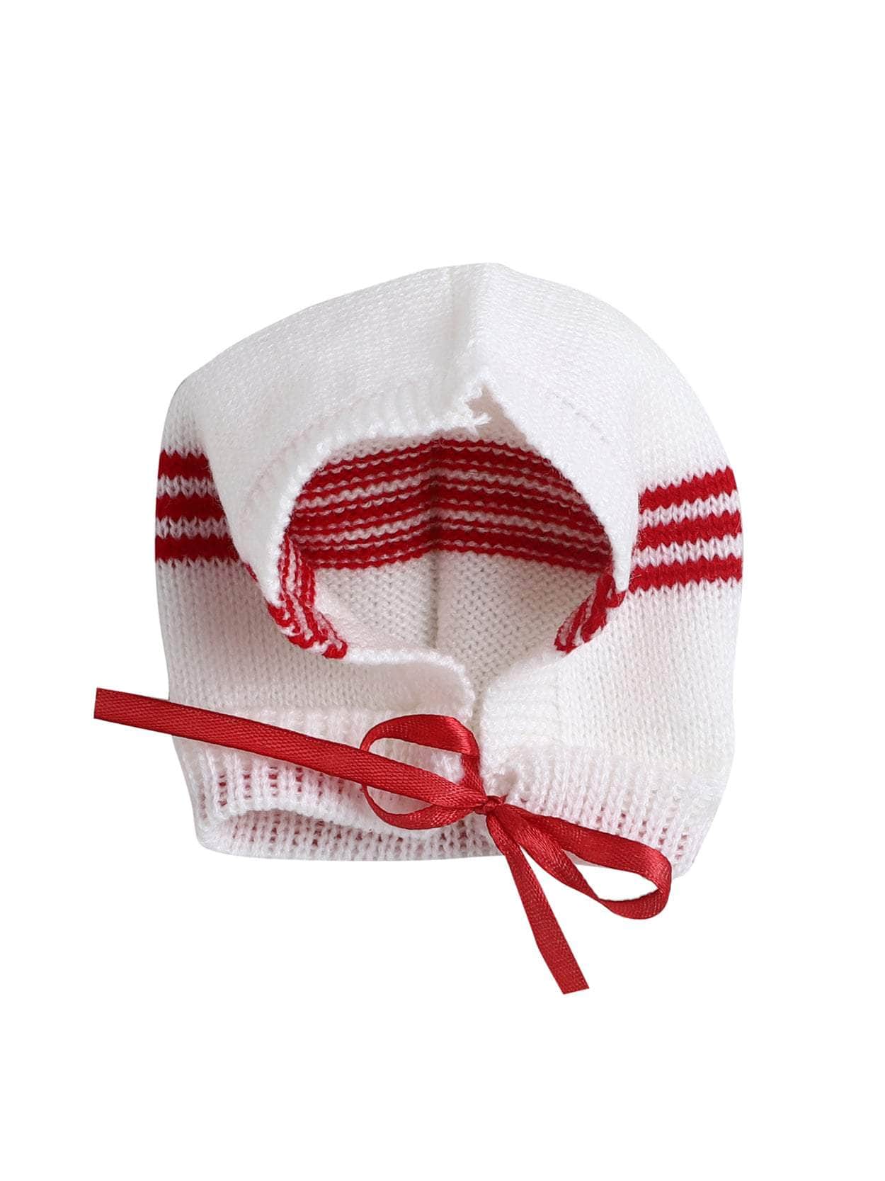 Little Angels Little Angels Sweater Set Baby Wool Full Sleeves V-Neck Fair Isle Knitted Red 3-Piece Set Sweater Sets Tiny Treasures Gems Knit Set