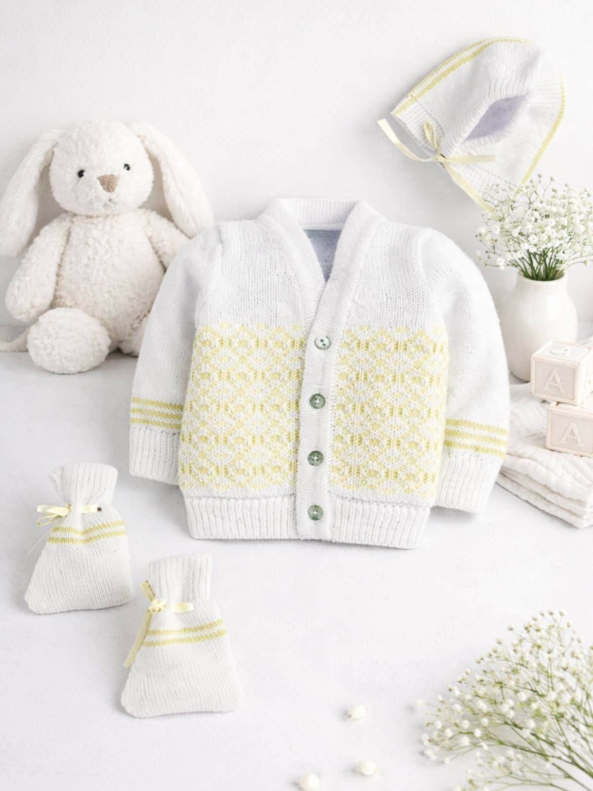 Little Angels Tiny Treasures Gems Knit Set Sweater Sets Tiny Treasures Gems Knit Set 6-12 M / Yellow