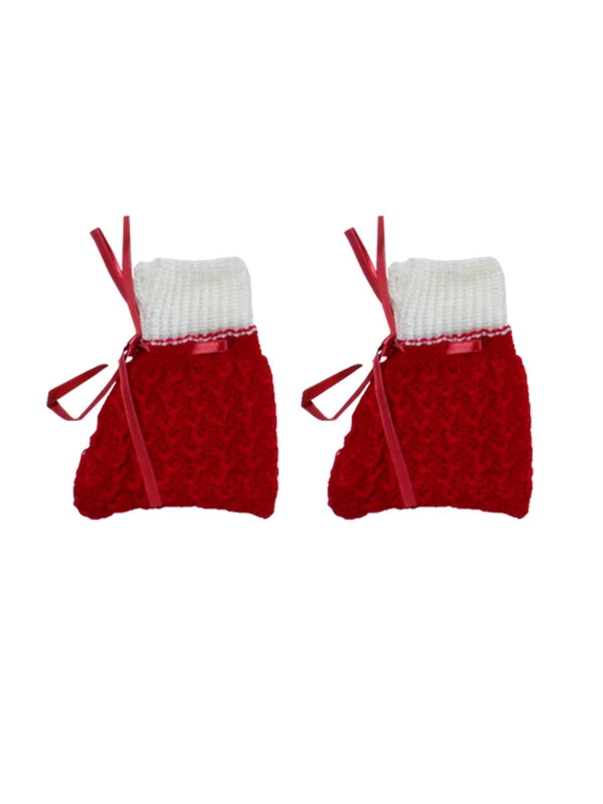 Little Angels Little Angels Sweater Set Baby Wool Full Sleeves V-Neck Fair Isle Knitted Peach 3-Piece Set Sweater Sets Tiny Treasures Gems Knit Set 6-12M / Red / Baby Wool