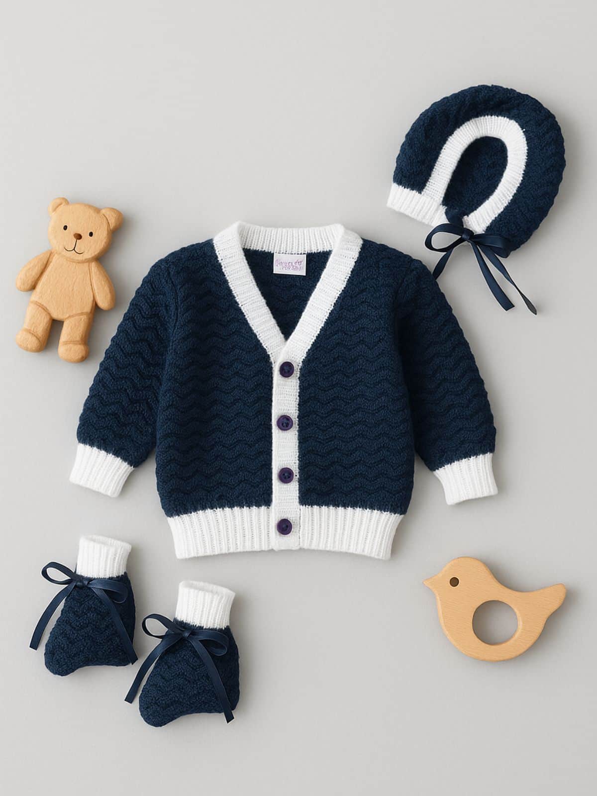 Little Angels Tiny Twinkle Knitwear set Sweater Sets Tiny Twinkle Knitwear set 6-12 M / Navy / Baby Wool