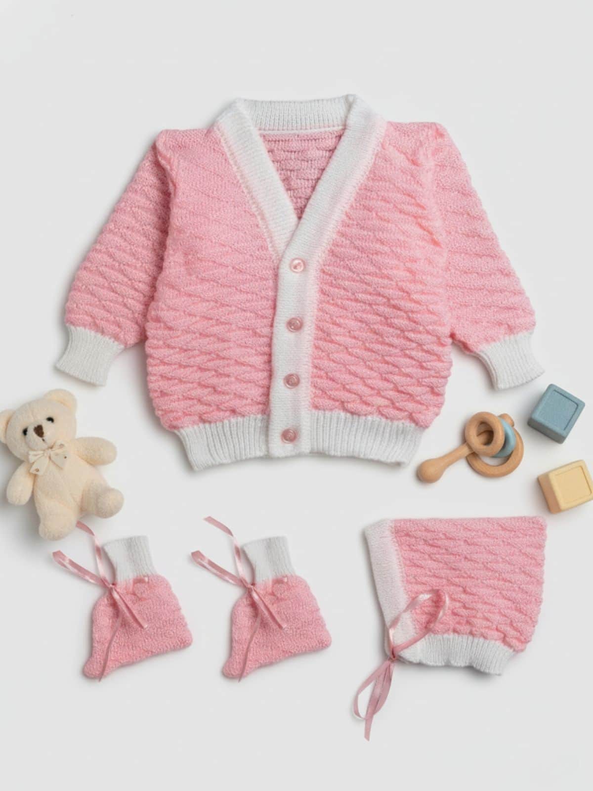 Little Angels Tiny Twinkle Knitwear set Sweater Sets Tiny Twinkle Knitwear set 6-12 M / Pink / Baby Wool