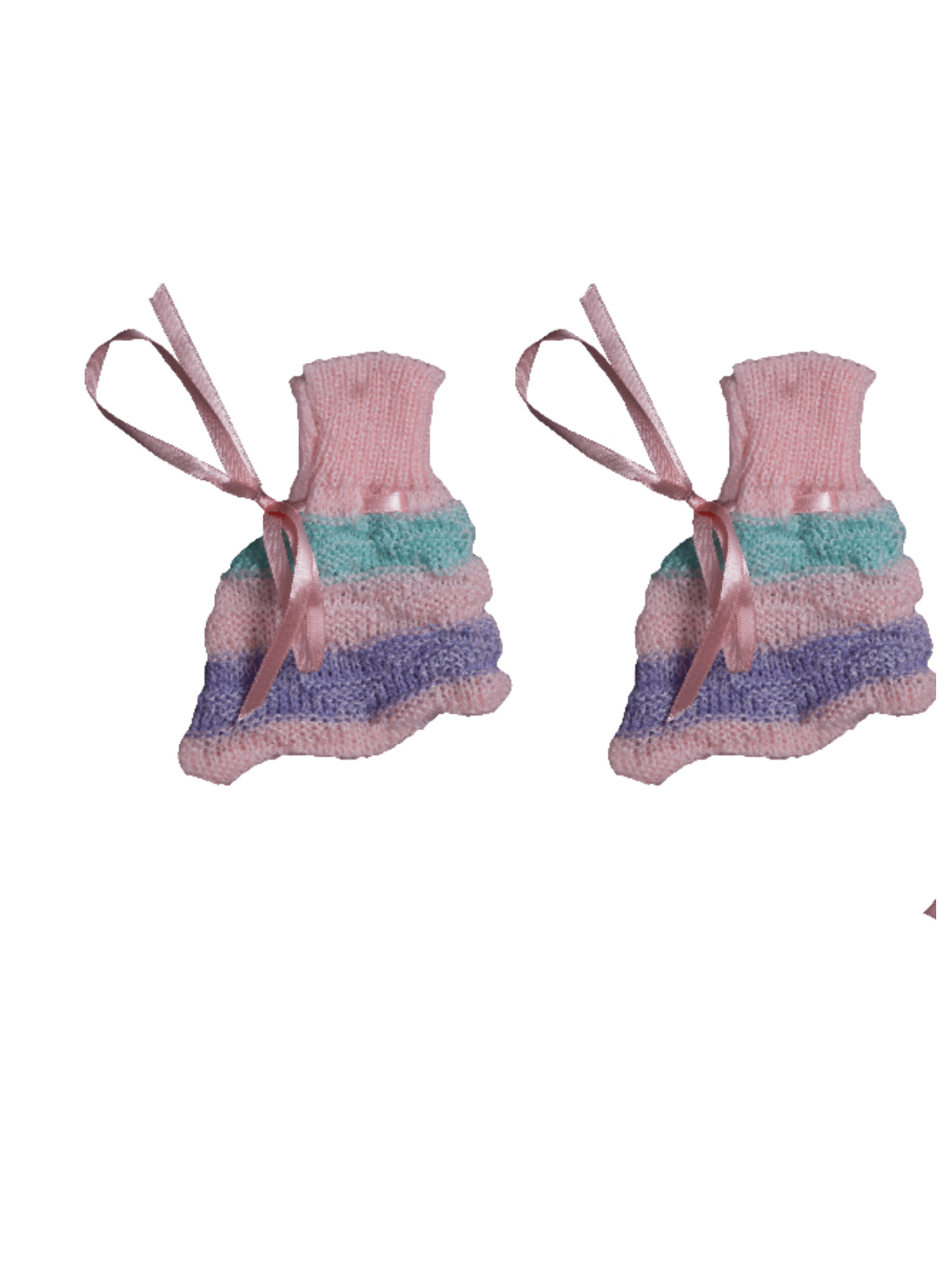 Little Angels Little Angels V-Neck Full Sleeves Full Sleeves Multi Striped Cardigan, Tie-Knot Cap and Socks Sweater Sets Twinkle Weave Baby Wool Set