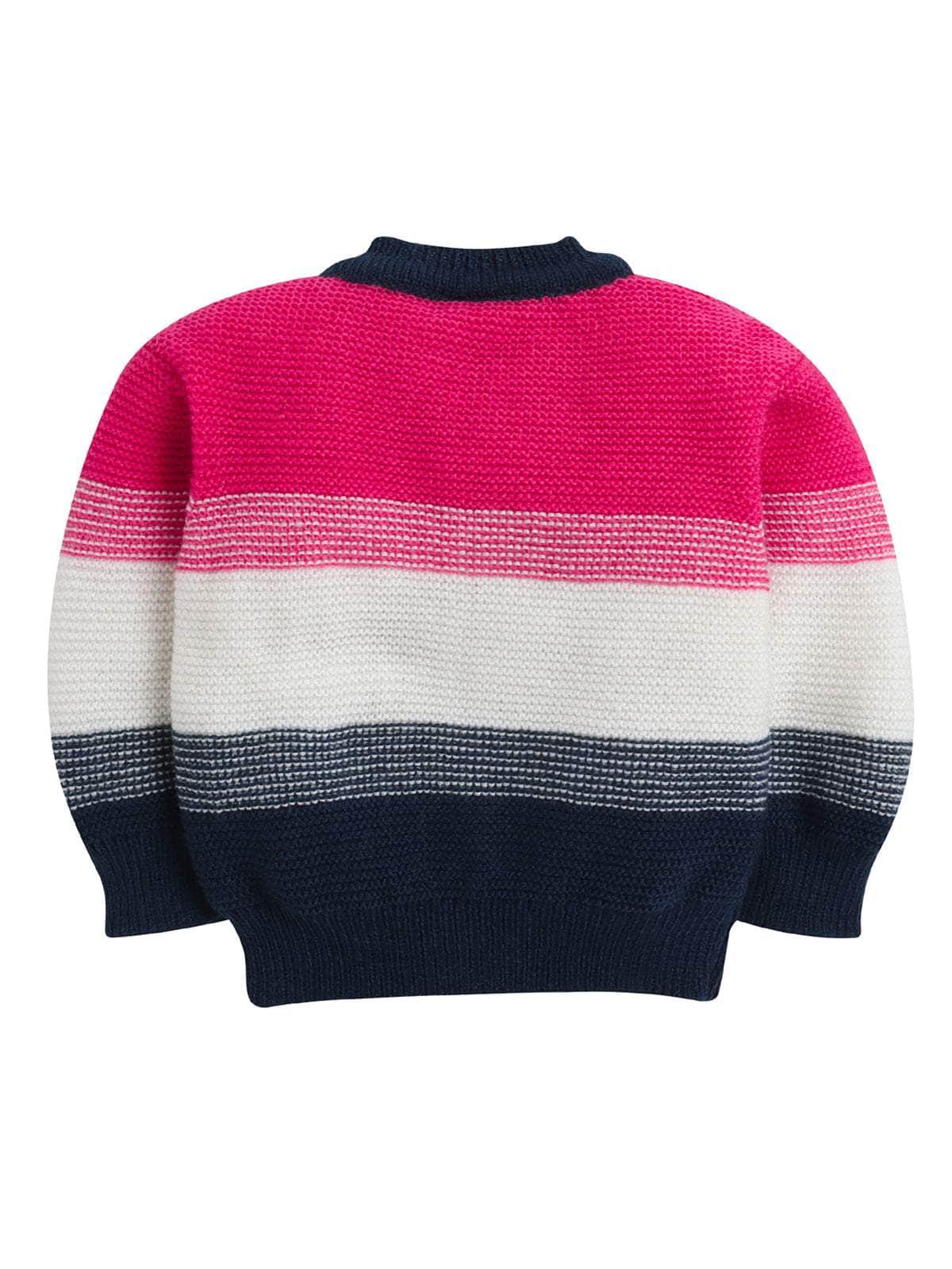 Little Angels Little Angels V-Neck Full Sleeves Color-Block Dark Blue Cardigan, Pants, Cap & Socks Sweater Sets Warm Hugs Colorblock Set