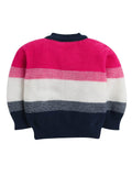 Little Angels Little Angels V-Neck Full Sleeves Color-Block Dark Blue Cardigan, Pants, Cap & Socks Sweater Sets Warm Hugs Colorblock Set