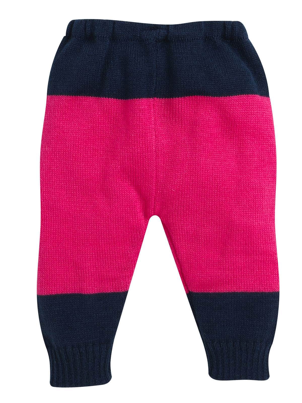 Little Angels Little Angels V-Neck Full Sleeves Color-Block Dark Blue Cardigan, Pants, Cap & Socks Sweater Sets Warm Hugs Colorblock Set