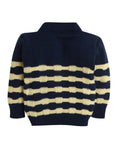 Little Angels Little Angels V-Neck Full Sleeves Full Sleeves Striped Cardigan, Tie-Knot Cap and Socks Sweater Sets Waves of Warmth Knit Set 