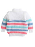 Little Angels Little Angels V-Neck Full Sleeves Full Sleeves Striped Cardigan, Tie-Knot Cap and Socks Sweater Sets Wiggles & Giggles Knit Set