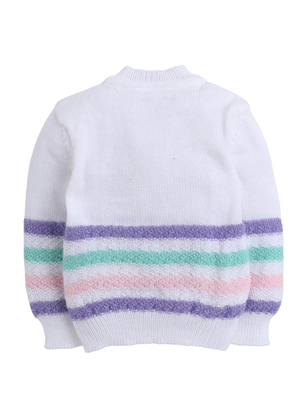 Little Angels Little Angels V-Neck Full Sleeves Full Sleeves Striped Cardigan, Tie-Knot Cap and Socks Sweater Sets Wiggles & Giggles Knit Set