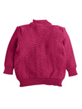 Little Angels Little Angels Sweater Set Baby Wool Full Sleeves V-Neck Striped in a Pearl Pattern Pink 3-Piece Set Sweater Sets Zaggy Cuddles Baby Knit Set