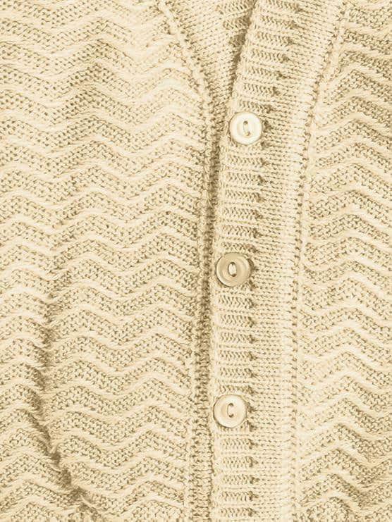 Little Angels Little Angels Sweater Set Baby Wool Full Sleeves V-Neck Striped in a Pearl Pattern Pink 3-Piece Set Sweater Sets Zaggy Cuddles Baby Knit Set