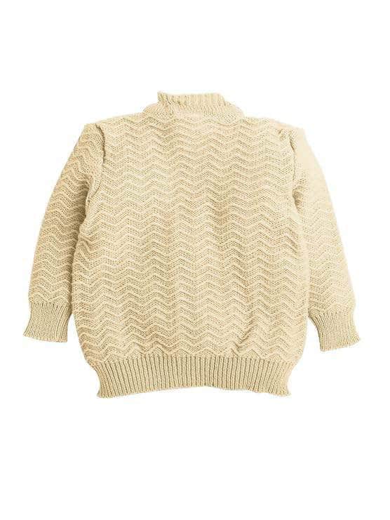 Little Angels Little Angels Sweater Set Baby Wool Full Sleeves V-Neck Striped in a Pearl Pattern Pink 3-Piece Set Sweater Sets Zaggy Cuddles Baby Knit Set