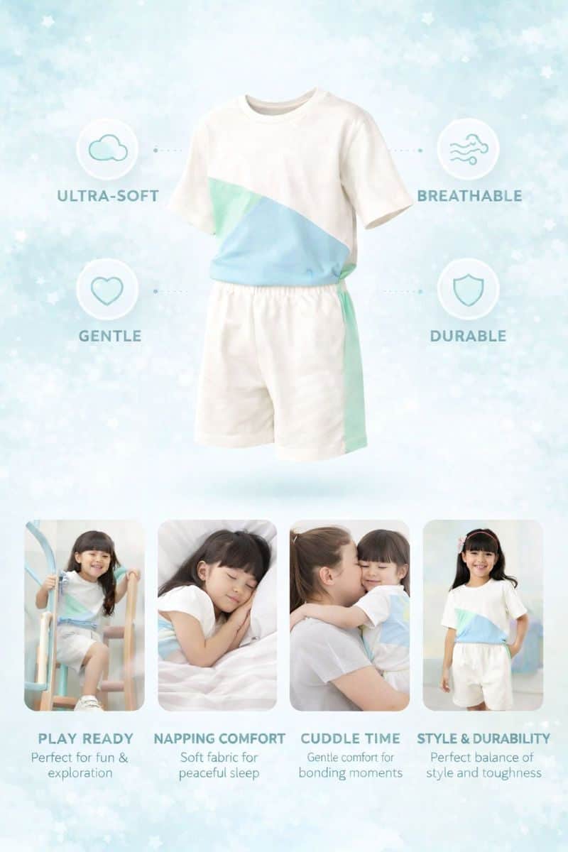 Little Angels Little Angels 2 Pcs T-shirts & Shorts Cotton Round Neck Half Sleeves Color-Block Shirt & Shorts For Baby Girls T-shirts & Shorts Colorblock T-Shirt & Shorts Set – Casual Co-Ord Outfit