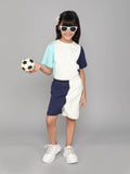 Little Angels Little Angels 2 Pcs T-shirts & Shorts Cotton Round Neck Half Sleeves Color-Block Shirt & Shorts For Baby Girls T-shirts & Shorts Comfy Kicks Tee-Shorts Duo