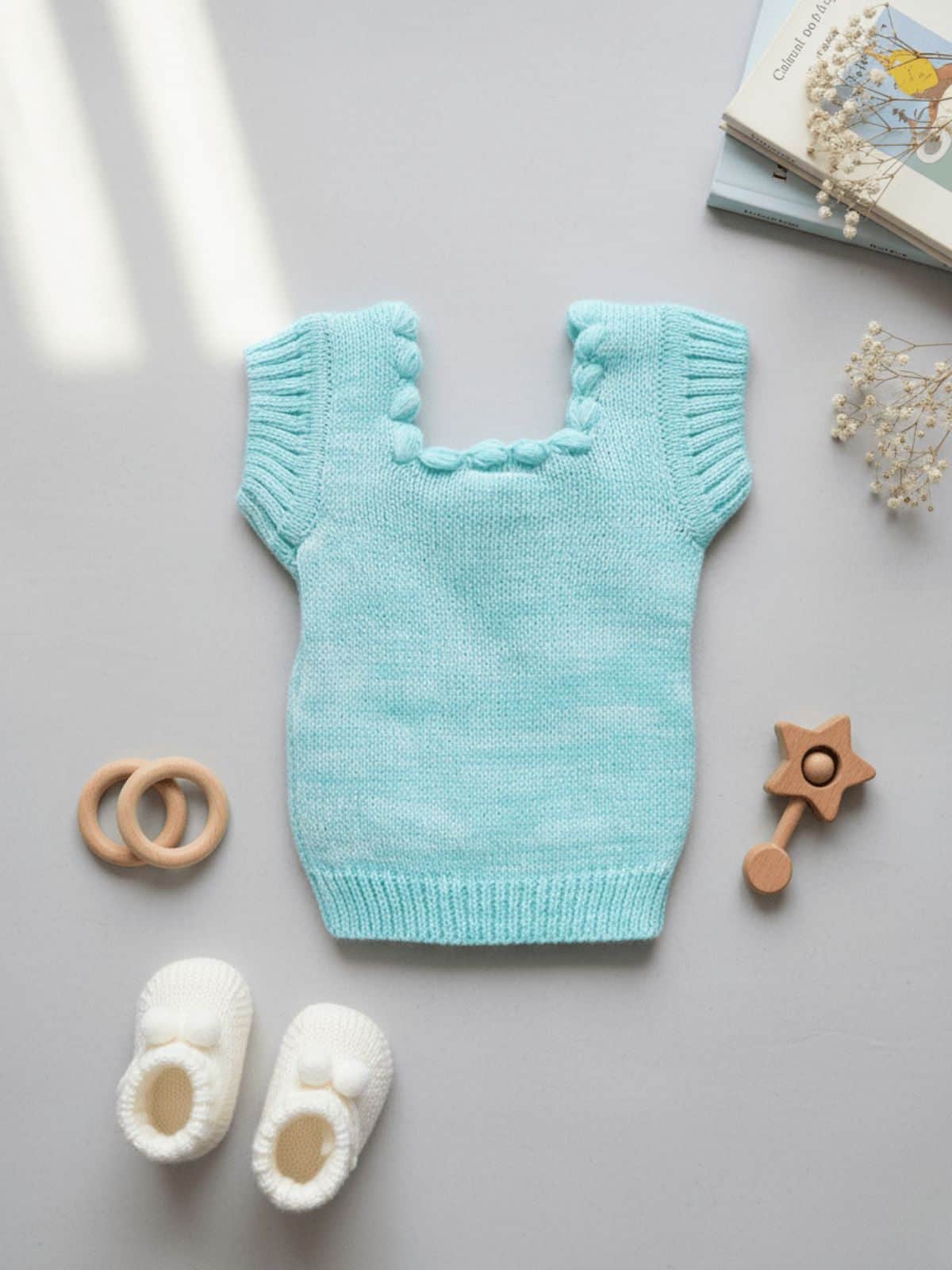 Little Angels Warm Whirl Baby Knit Vest Warm Whirl Baby Knit Vest 3-6 M / Green / Baby Wool